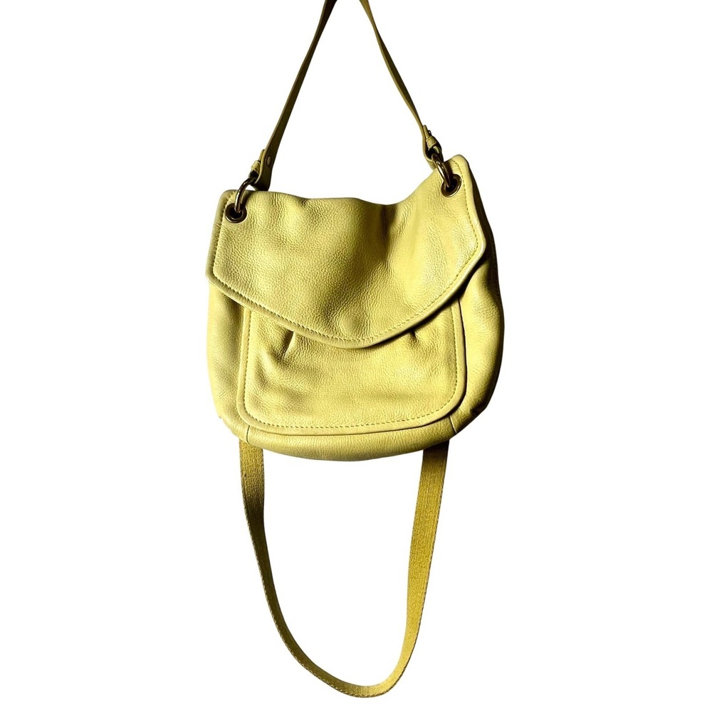 Fossil Pebbled Leather Chartreuse Crossbody Bag‎